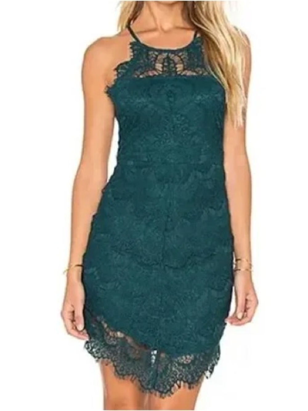 Intimately Free People Lace Slip Dress Cami in Deep Teal